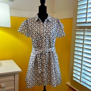 Alexis for Target Women’s Blue & White Embroidered Tulip Dress, Size L